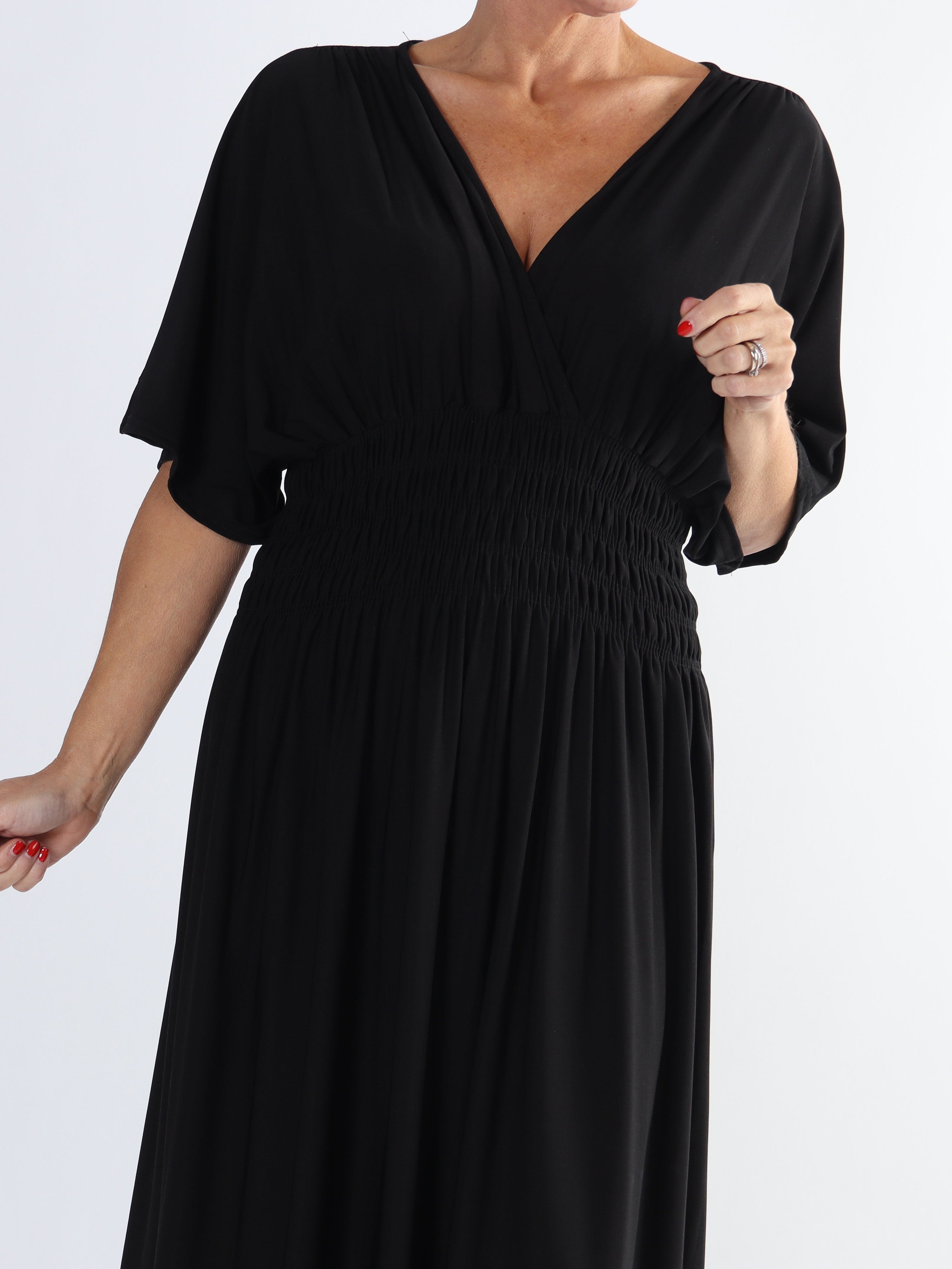 Pams Plain - Elastisk plus size kjole med smock
